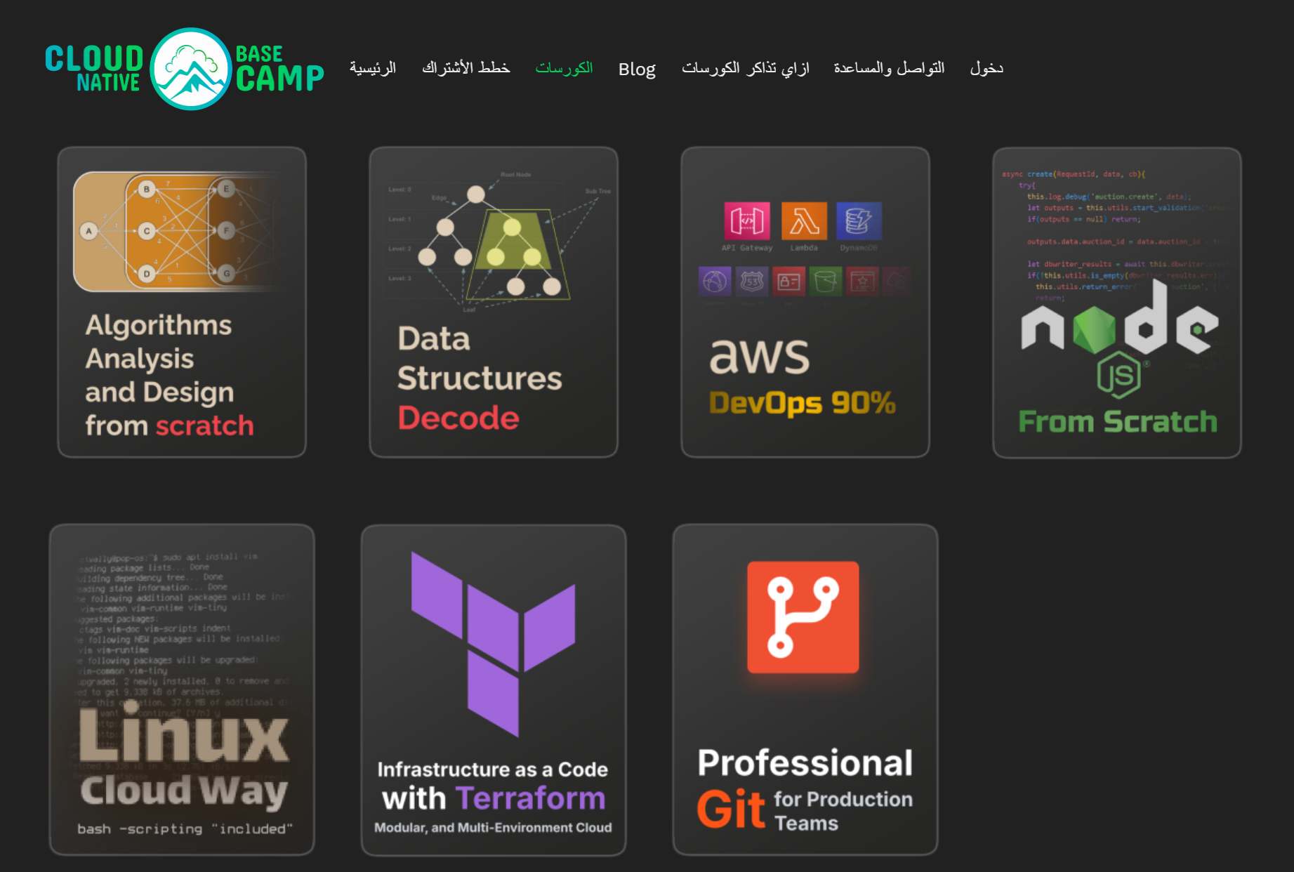 Cloud Native Base Camp courses: Algorithms, Data Structures, AWS DevOps, Node.js and Linux